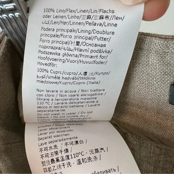 Alberta Ferretti High Waist Wide Leg Linen Pants Beige Oatmeal IT 38 US 2 NWT - Picture 10 of 10